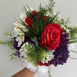 Jewel tones wedding bouquet/ Greenery bridal bouquet/ Boho bride bouquet with peonies,hydrangea,succulents/Silk flowers bouquet/Faux bouquet