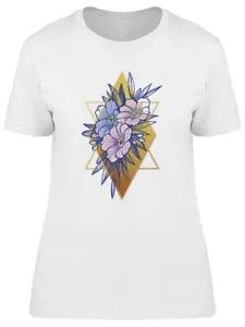 Peony Rose Flower Sacred Shapes Tee Women's -Image by Shutterstock