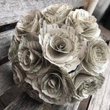 Book page rose bouquet