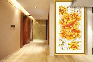 3D Golden Flower Peony 50322NA Wallpaper Wall Murals Removable Wallpaper Fay