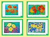 4 Floral Notecards 5x7