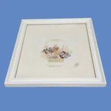 Vintage Framed Pressed Flowers Dried Basket Wood Frame Wildflowers Country Decor