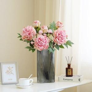 3 Heads Peony Bouquet??Huge Peony with Bud Stem?? High Quality Artificial Flower ??Centerpieces decor??home decoration, wedding decoration??