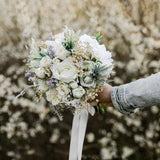 Customisable bridal bouquet White and green wedding bouquet Boho wedding Bouquet inspiration Baby's breath and white roses bouquet Magaela