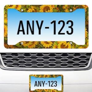 Sunflower License Plate Frame Floral, Cute License Plate Frames for Women, Boho Cottagecore Car Plate Frame, Aesthetic Car Decor, Car Gift