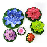Water Lily Floating Pool Plant Decoration Artificial EVA Fake Lotus-Leaf Flowers