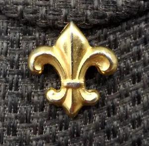 Fleur De Lis Tie Tack Gold Tone Clutch Pin Lily Flower French Heraldry Royalty