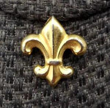 Fleur De Lis Tie Tack Gold Tone Clutch Pin Lily Flower French Heraldry Royalty