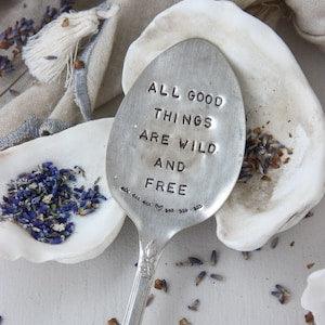 All Good Things Are Wild And Free Garden Spoon, Garden Decor, Plant Markers, Garden Markers, Garden Gifts, Sustainable, Henry David Thoreau
