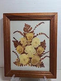 Vintage Authentic BotNical Pressed Flowers Framed Wall Folk Art