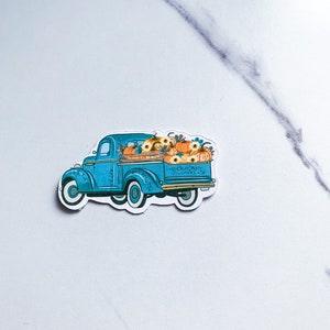 Fall Truck Sticker| Pumpkins, Fall, Planner Sticker, Laptop Sticker, Die Cut Sticker, Halloween.