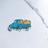 Fall Truck Sticker| Pumpkins, Fall, Planner Sticker, Laptop Sticker, Die Cut Sticker, Halloween.