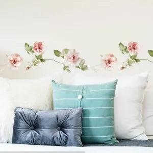 Peony Flowers Pink Individual Wall Sticker Bedroom Nursery Decals Kids Art