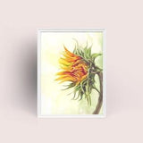 Macro Flowers Series No. 6 Original Watercolor Impression Painting, Macro Sunflower Home Wall D??cor Hanging Gift