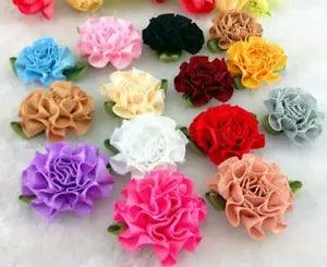 Wholesale 400/300Pcs Satin Ribbon Carnation Lot Flower Appliques Sewing Supplies