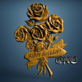 Bouquet of Roses, 3D STL Model, CNC Router Engraver, Artcam, Aspire, CNC files, Wood, Art, Wall Decor, Cnc
