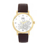 Toff London TLWS-17630 Ladies Grey Water Lilies Flower Watch