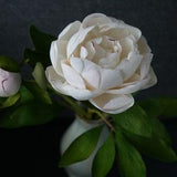 Hand painted white peony, faux peony bouquet, real touch flowers, artificial flower arrangement, realistic peony centerpiece, clay peony