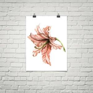 Custom Flower Watercolor Painting - Botanical Floral Pink Art Wall Decor