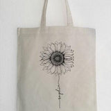 Personalized jute bag, tote bag, sunflower, desired text or name gift idea