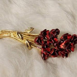 Bouquet of Roses Brooch, Vintage Brooch, Flower Brooch, Red and Gold Tone, Red Jewelry, Vintage Jewelry, Vintage Pin, DM 97, Gift for Her