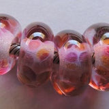 Lampwork Glass Pink Orange Beads Handmade Ericabeads European Charm Beads BHB Big Hole Beads Rose Bouquet (4)