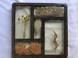Vintage Trivet Resin Pressed Seeds Rice Grain Flowers Hot Plate Deco Wall Board
