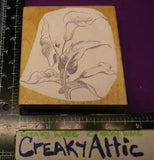 CALA LILY FLOWERS LONG STEMMED PLANT RUBBER STAMP PENNY BLACK 2133K HAND MOUNTED