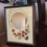 Vintage Handmade Framed Dry Flowers Mirror, England (8???x6.5???)