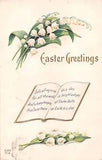 1912 Easter Postcard of Lovely Lily of the Valley & an Open Book - E-309