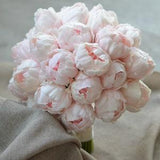 Pale Pink Peonies Bridal Bouquet Groom Boutonniere Real Touch Flowers Peonies Wedding Package