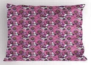 Watercolor Flowers Pillow Sham Decorative Pillowcase 3 Sizes for Bedroom Decor