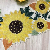 Sunflower bead runner, handmade table runner, beaded table runner, 13x36inch