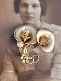 Vtg Calla Lily Gold Tone Brooch Pin 80s 90s