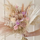 Pastel Wedding Bouquet, Blush and Lavender Bridal, Peach Wedding Bouquet, Boho Wedding flowers, White and Pink Bouquet,Dusty Pink Bridesmaid