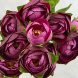 Set of 2 Colorful Purple Artificial Ranunculus 22" Floral Sprays with 9 Blooms