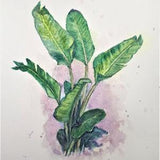 Original Water Color painting, Green plant, 8x10, 20061115