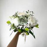 Emerald & White Rose Eucalyptus Wedding Bouquet 14