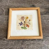 Vintage Wall Art Framed Pressed Dried Wild Flowers Handmade Signed