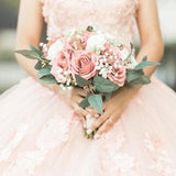Ivory and dusty rose bouquet