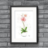 Pink orchid room decor, orchid bookmark, small flower for desk, gift for plant lover, floral bookstagram prop, orchid wall decor