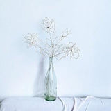 Wire Rose Flowers. Golden Roses Bouquet. Handmade Steel Wire Flower Bouquet for Vase and Wall Decor. Minimalist Elegant Wire Art.