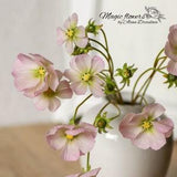 Pink cosmos artificial flower out of cold porcelain