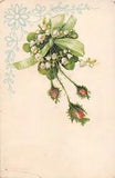 Bouquet of 4-Leaf Clover, Lily of the Valley, & Moss Roses on 1909 Postcard