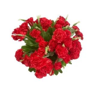 4 Bunches Bouquet of Artificial Silk Flower Carnations,12" Bouquet and Green