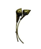 VTG Stuart Nye Double Calla Lily Pin Brooch Golden Metal 2??? X 1??? Marked