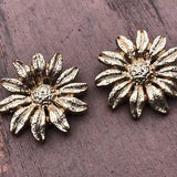 Vintage Metallic Sunflower Clip-on Earrings - 1