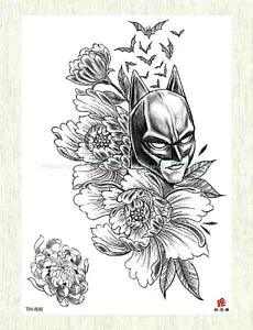 peony flower bats large 8.25" temporary  Chest Wrist Arm Leg