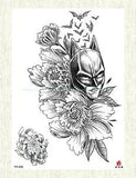 peony flower bats large 8.25" temporary  Chest Wrist Arm Leg