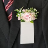Blush pocket square boutonniere,  Pocket roses boutonnieres, Groom's pocket boutonniere